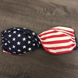 American Flag Bandeau Bikini Top